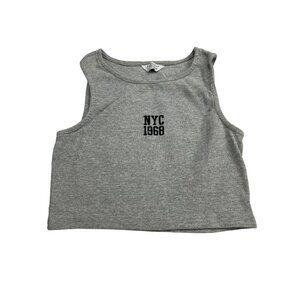 NYC 1968 Gray Ribbed Crop Tank Top By Primark 10-11 Yrs 146CM